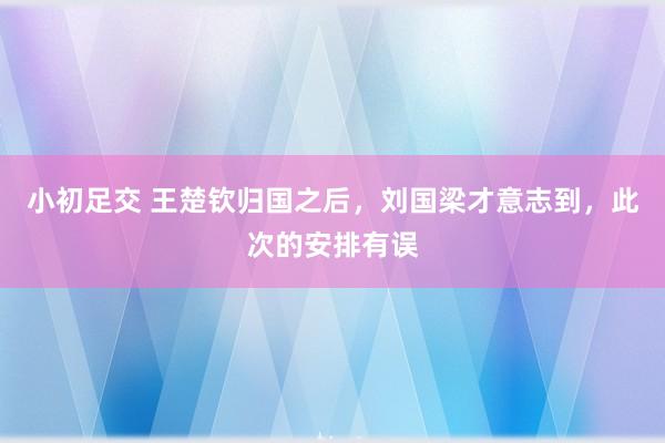 小初足交 王楚钦归国之后，刘国梁才意志到，此次的安排有误