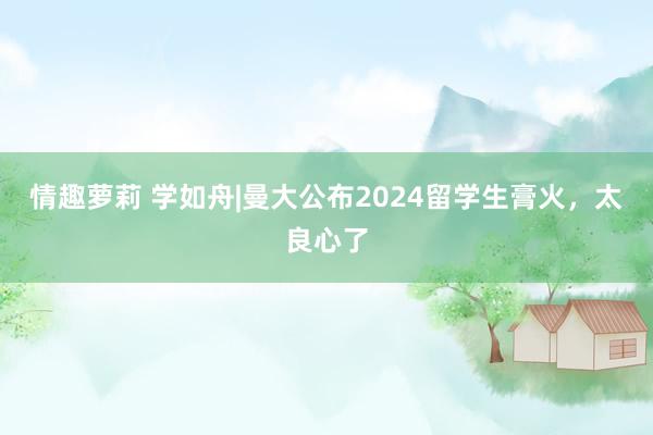 情趣萝莉 学如舟|曼大公布2024留学生膏火，太良心了