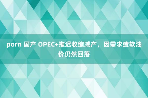 porn 国产 OPEC+推迟收缩减产，因需求疲软油价仍然回落