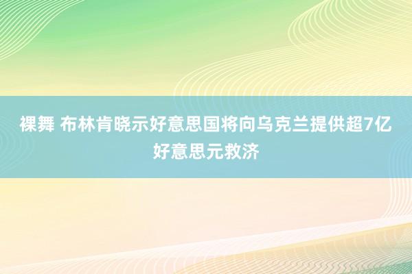 裸舞 布林肯晓示好意思国将向乌克兰提供超7亿好意思元救济