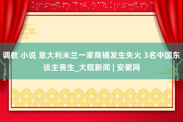 调教 小说 意大利米兰一家商铺发生失火 3名中国东谈主丧生_大皖新闻 | 安徽网