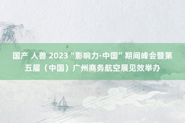 国产 人兽 2023“影响力·中国”期间峰会暨第五届（中国）广州商务航空展见效举办