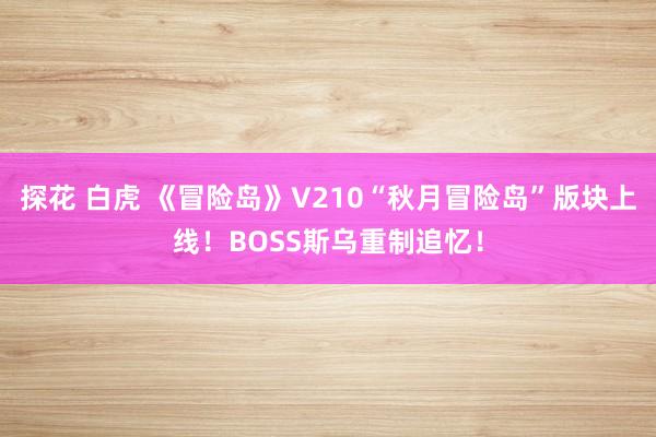 探花 白虎 《冒险岛》V210“秋月冒险岛”版块上线！BOSS斯乌重制追忆！