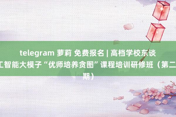 telegram 萝莉 免费报名 | 高档学校东谈主工智能大模子“优师培养贪图”课程培训研修班（第二期）