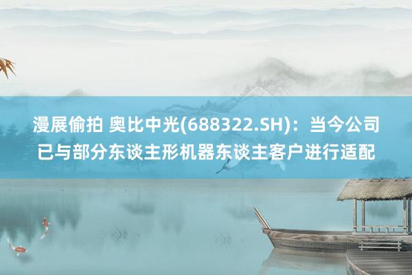 漫展偷拍 奥比中光(688322.SH)：当今公司已与部分东谈主形机器东谈主客户进行适配