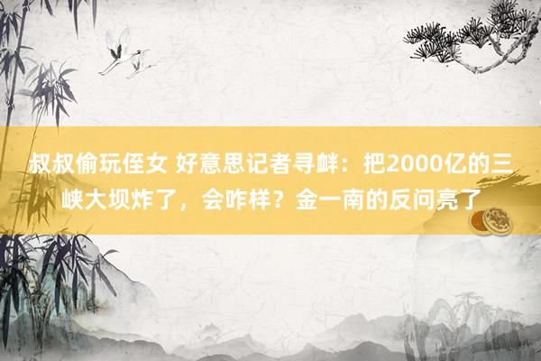 叔叔偷玩侄女 好意思记者寻衅：把2000亿的三峡大坝炸了，会咋样？金一南的反问亮了