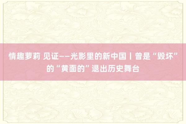 情趣萝莉 见证——光影里的新中国丨曾是“毁坏”的“黄面的”退出历史舞台