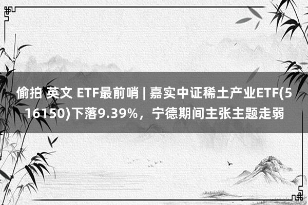 偷拍 英文 ETF最前哨 | 嘉实中证稀土产业ETF(516150)下落9.39%，宁德期间主张主题走弱