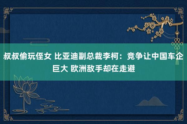 叔叔偷玩侄女 比亚迪副总裁李柯：竞争让中国车企巨大 欧洲敌手却在走避