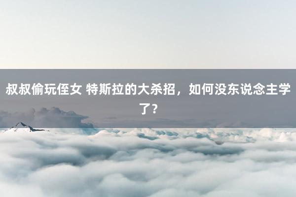 叔叔偷玩侄女 特斯拉的大杀招，如何没东说念主学了？