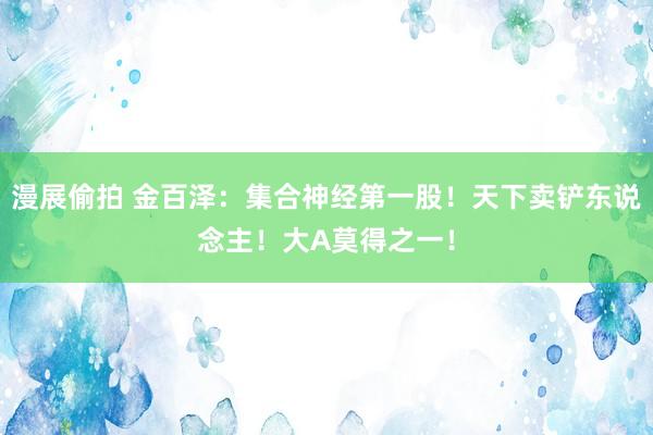 漫展偷拍 金百泽：集合神经第一股！天下卖铲东说念主！大A莫得之一！