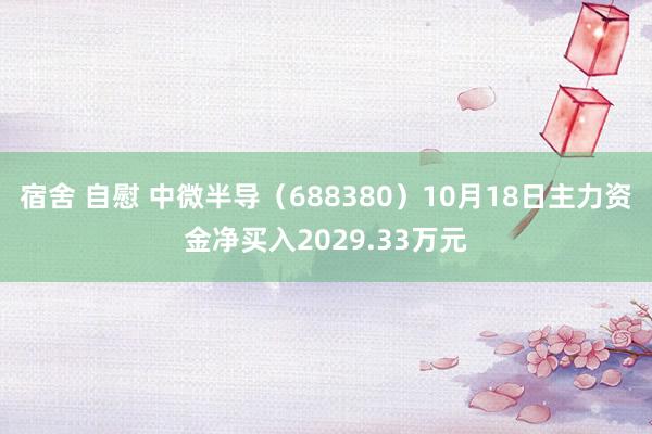 宿舍 自慰 中微半导（688380）10月18日主力资金净买入2029.33万元