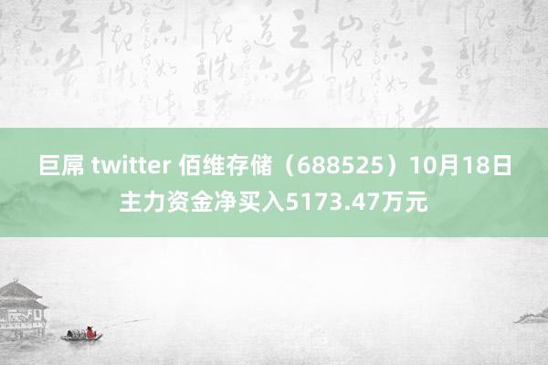 巨屌 twitter 佰维存储（688525）10月18日主力资金净买入5173.47万元