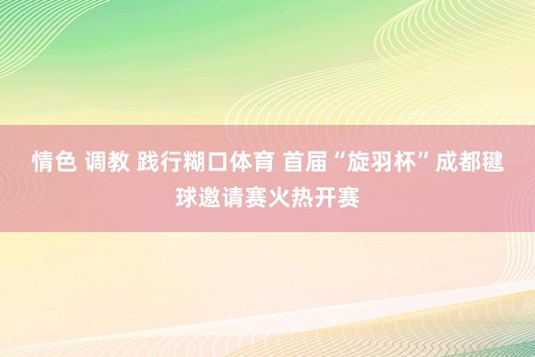 情色 调教 践行糊口体育 首届“旋羽杯”成都毽球邀请赛火热开赛