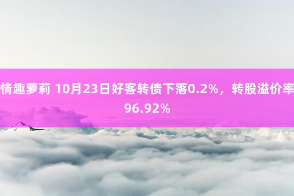 情趣萝莉 10月23日好客转债下落0.2%，转股溢价率96.92%