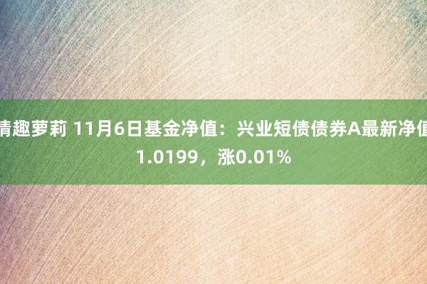 情趣萝莉 11月6日基金净值：兴业短债债券A最新净值1.0199，涨0.01%