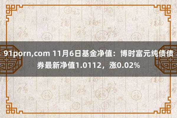 91porn，com 11月6日基金净值：博时富元纯债债券最新净值1.0112，涨0.02%