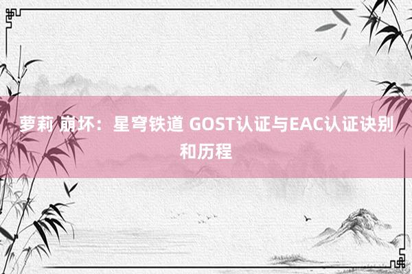 萝莉 崩坏：星穹铁道 GOST认证与EAC认证诀别和历程