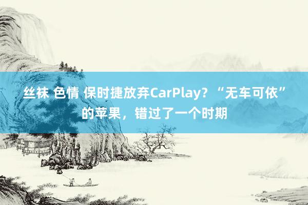 丝袜 色情 保时捷放弃CarPlay？“无车可依”的苹果，错过了一个时期