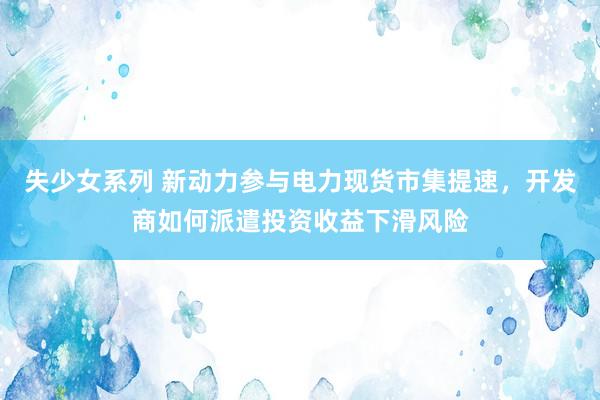 失少女系列 新动力参与电力现货市集提速，开发商如何派遣投资收益下滑风险