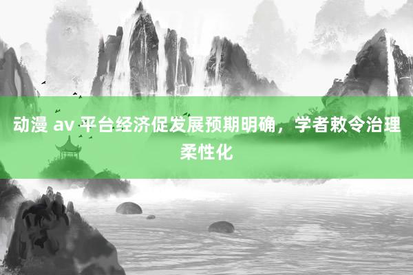 动漫 av 平台经济促发展预期明确，学者敕令治理柔性化