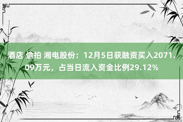 酒店 偷拍 湘电股份：12月5日获融资买入2071.09万元，占当日流入资金比例29.12%