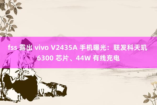 fss 露出 vivo V2435A 手机曝光：联发科天玑 6300 芯片、44W 有线充电