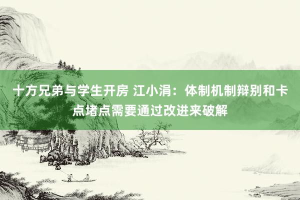 十方兄弟与学生开房 江小涓：体制机制辩别和卡点堵点需要通过改进来破解