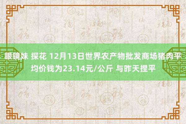 眼镜妹 探花 12月13日世界农产物批发商场猪肉平均价钱为23.14元/公斤 与昨天捏平