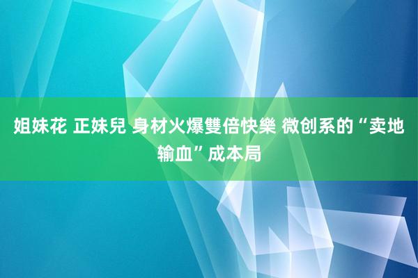 姐妹花 正妹兒 身材火爆雙倍快樂 微创系的“卖地输血”成本局