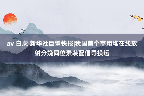 av 白虎 新华社巨擘快报|我国首个商用堆在线放射分娩同位素装配倡导投运