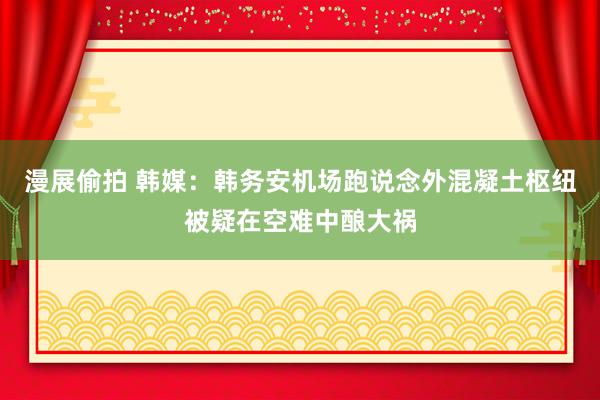 漫展偷拍 韩媒：韩务安机场跑说念外混凝土枢纽被疑在空难中酿大祸