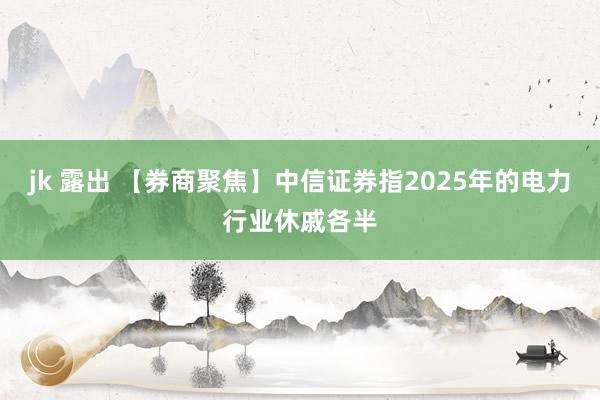 jk 露出 【券商聚焦】中信证券指2025年的电力行业休戚各半