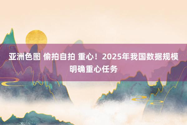 亚洲色图 偷拍自拍 重心！2025年我国数据规模明确重心任务