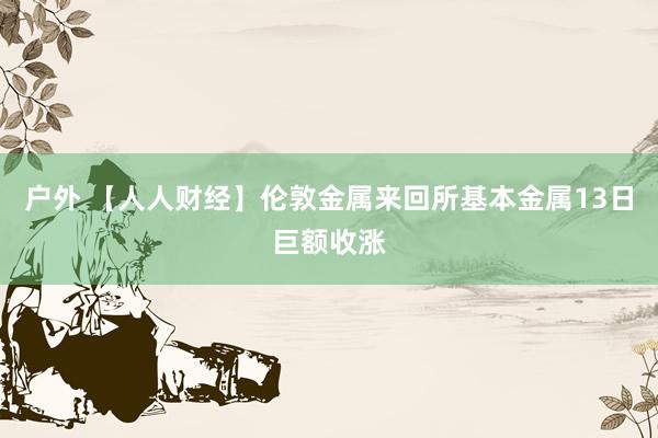 户外 【人人财经】伦敦金属来回所基本金属13日巨额收涨