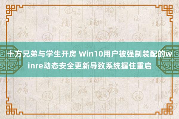 十方兄弟与学生开房 Win10用户被强制装配的winre动态安全更新导致系统握住重启